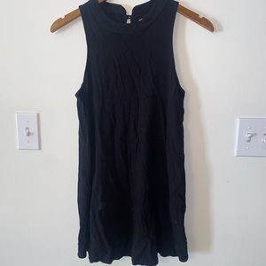 Black high-neck mini dress